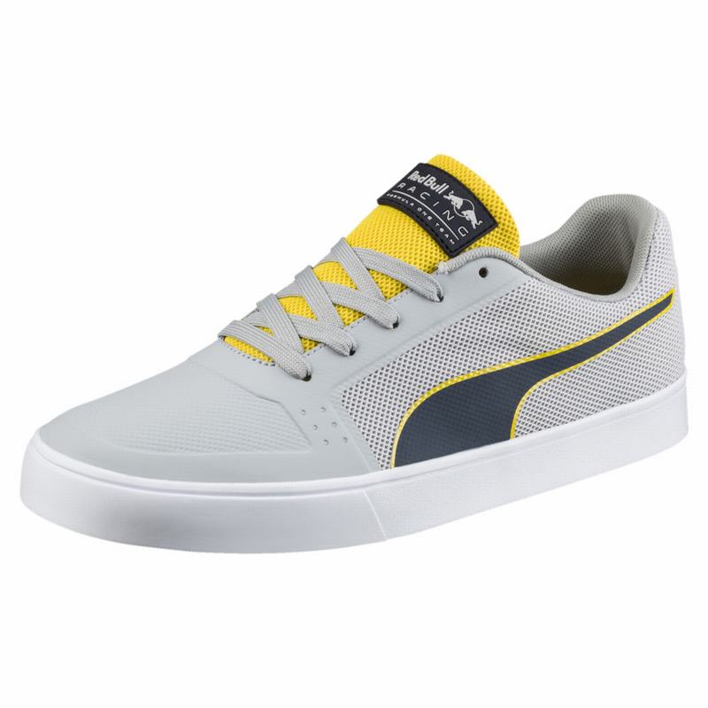 Chaussure Motorsport Puma Red Bull Racing Wings Vulc Homme Grise/Jaune/Blanche Soldes 699WORQV